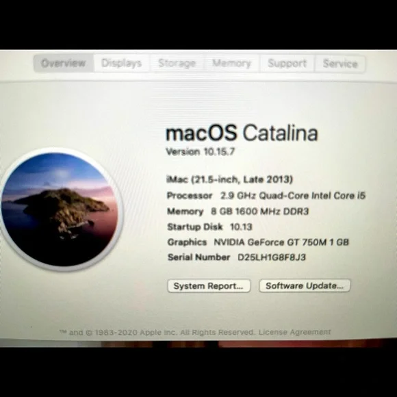 iMac (21.5 in, late 2013) 2.9 GHz Quad-Core Intel Core i5